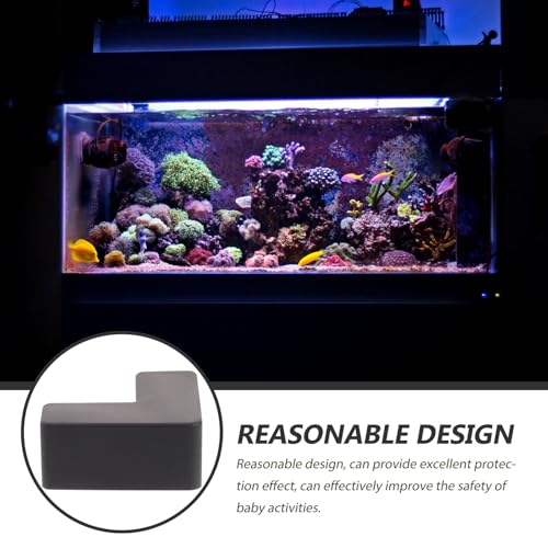 Alasum 6pcs Silicone Corner Protectors for Aquarium and Pet Carrier, Medium Black Anti-Collision Bumpers, Flexible Edge Guards for Babyproofing Furniture and Table Safety