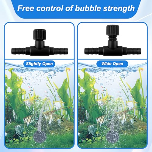 Psyqtsuary Aquarium Air Valve, 10 Pcs Aquarium Air Pump Control Valves T Shaped Single Way Plastic Air Flow Control Regulator Aquarium Air Pump Accessories for Fish Tank 3/16" ID Tubing (Black) - color: Black