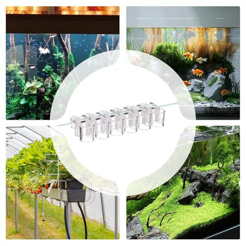Plant Holder for Fish Tank – 6-Piece Clear Set | Hangable Aquarium Plant Cups with Clear Brackets for Fish Tan, Ideal Growth, Cultivation, and Home Aquarium Ecosystem Organization - size: Small