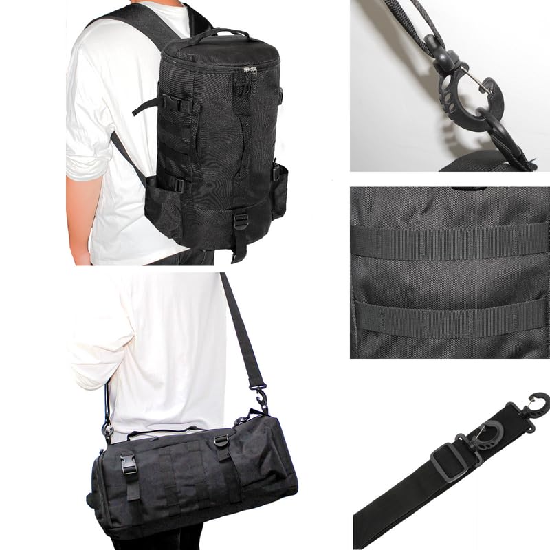 Lightweight Fishing Tackle Backpack Professional Water-Resistant All-in-One Rod Holder & Gear Storage - color: B-black