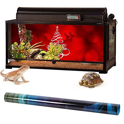 Christmas 3D Fish Tank Background Backdrop Aquarium Decorative Paper - Christmas TreeAquarium Background Poster PVC Self Adhesive Fish Tank Decor Landscape,122x46 cm - size: 122x46 cm
