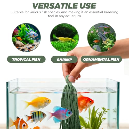 Homoyoyo 10pcs Spawning Mops, Aquarium Breeding Spawning Fish, Floating Hiding Grass for Fish and Shrimp Egg Laying, Aquarium Tank Decorative Breeding Accessories Daphnia Eggs Shrimp Tank Accessories