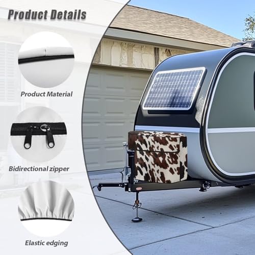 Brown Cow Print 20 Pound Double for RV/Trailer/Camper Reusable Gas Tank Cover Lightweight Double Zipper for Travel Trailer Polyester Waterproof Cover - color: Brown Cow Print, size: S(20LB)