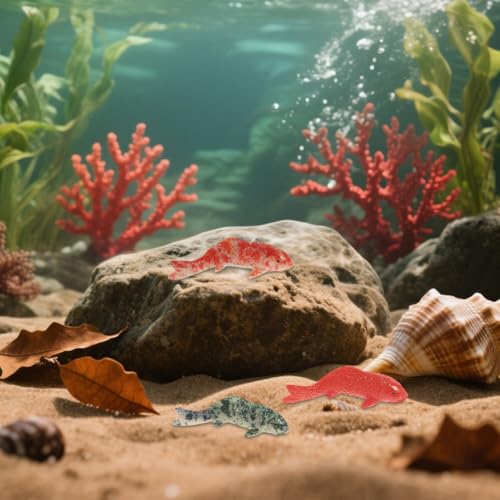 Kisangel 5Pcs Small Fake Fish Aquarium Decor Realistic Koi Decorations Floating Fish Tank Accessories for Home Office Terrarium