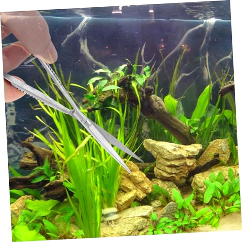 Abaodam Stainless Steel Spring Aquarium Scissor for Aquascaping Portable Water Grass Clipper Tool Professional Aqua-plant Trimming Scissors for Fish Tank Maintenance