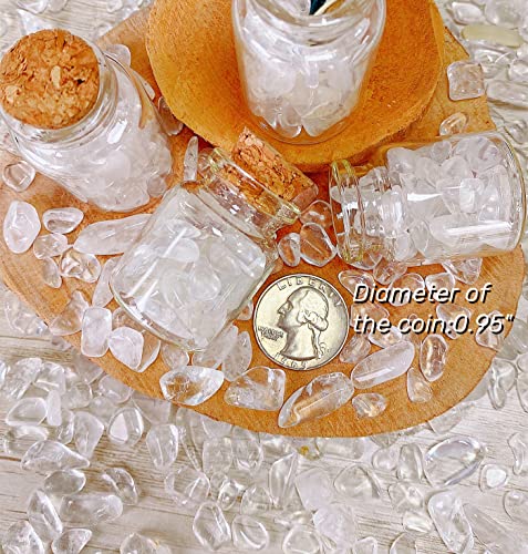 Clear Quartz Crystals Tumbled Stones Polished Rocks Chips Stone Crushed Crystal Healing Natural Gem Gravel Home Decoration mini Aquarium Tank Plants Small Vase Filler Landscape Bottom Ornament 250G - color: White - Clear Quartz, size: 0.55 Pound