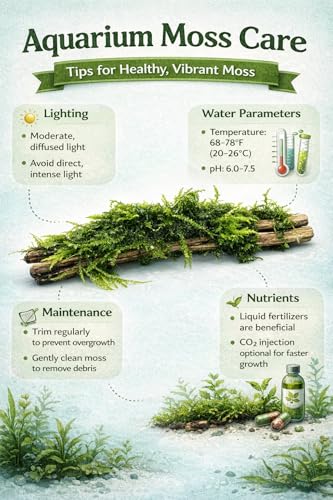 Christmas Moss on Driftwood | Live Aquarium Plant - Pre-Attached Vesicularia Montagnei, Low Light, No CO2, Shrimp Safe - size: Small