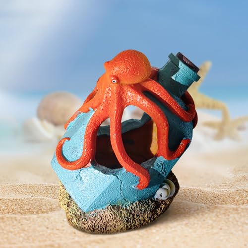 Generic Aquarium Landscaping Octopus Decoration, Fish Tank Decor Ornament, Realistic Octopus Resin Crafted for Shrimp Crab to Rest/Breed/Hiding Caves Hideout (Blue)