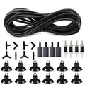 ALEGI 25 Feet 3/16 Inch Standard Aquarium Silicone Airline Tubing with Air Stones, Check Valves, Suction Cups and Connectors for Fish Tank, Hydroponics (Black) - color: Black