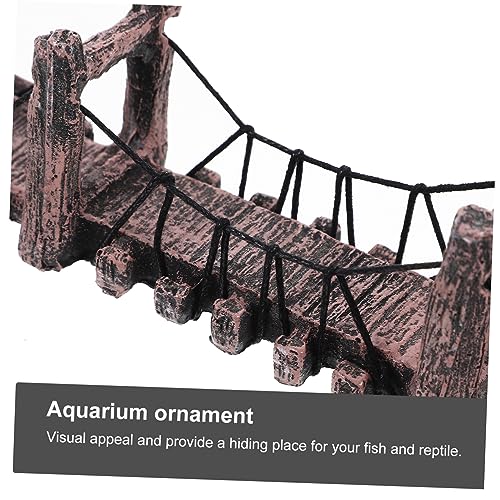 balacoo Aquarium Landscaping Ornaments Large Resin Rope Bridge Fish Tank Decorations Easy to Clean for Home/Office Decor Random