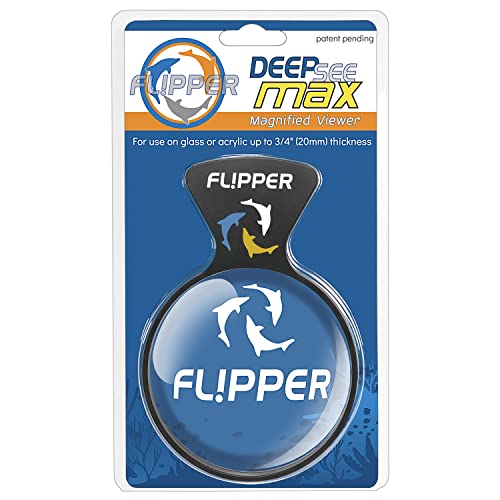 Flipper DeepSee Aquarium Magnifier Magnetic Viewer, Orange Filter Lens & Rechargeable LED Spotlights – Fish Tank Magnifying Glass – Flipper Fish Tank Accessories, 5"