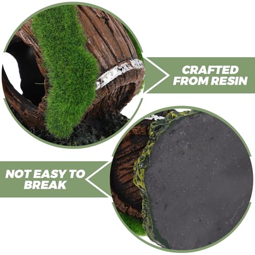 Resin Aquarium Barrel Decor Fish Tank Ornaments Betta Fish Hideout Small Resin Wine Barrel for Aquarium Cave Lizard Tank Accessories