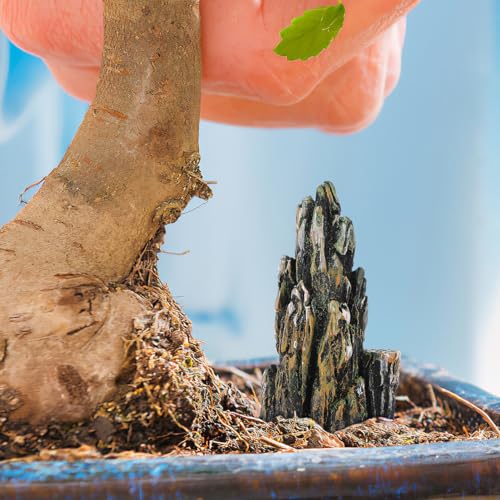 HANABASS 8 Pcs Miniature Rockery Decor, Resin Mountain Figurines for Zen Garden Micro Landscape, Planter Accessories Aquarium Fish Tank Stone Statue