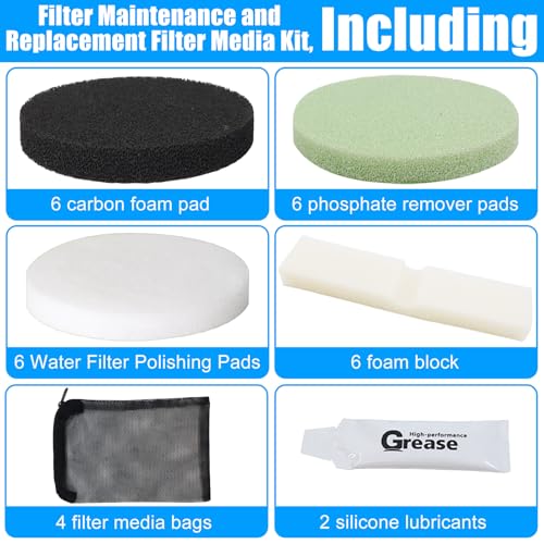 30pcs FX4 Canister Filter Media Replacement Kit Compatible with Fluval Fx4 Fx5 Fx6 Include Carbon Foam Filter Pads, Foam Block,Aquarium Maintenance Quick Clear/Water Polishing Pads - color: white green black