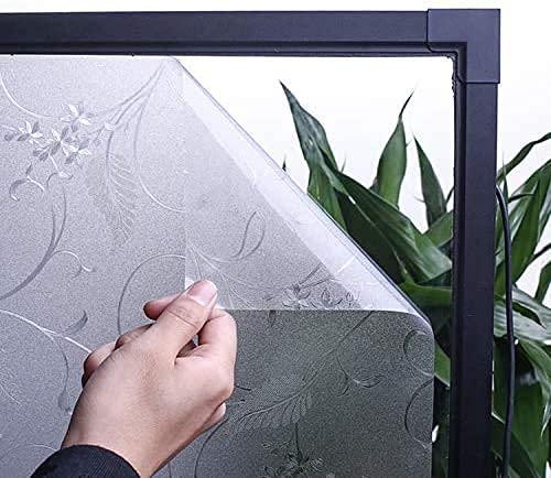 Niviy Static Cling Non-Adhesive Window Film Frosted Glass Film Bathroom Door Glass Decoration Window Film Privacy Covering (11.8"x 78.7") - color: Pure, size: 11.8'' x 78.7''