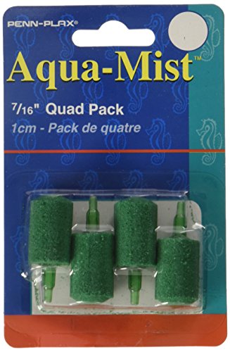 Penn-Plax AS6Q 4-Pack Aqua Mist Air Stone Cylinder Aerator for Fish Tank | Easy to Install to Your Pump | Aerates Your Tank