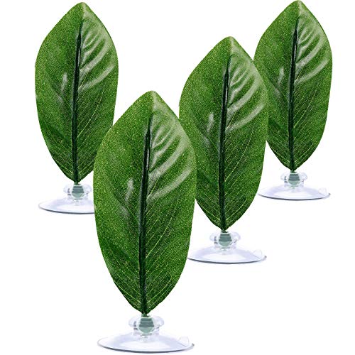 Boao 4 Pieces Betta Fish Tank Accessories Betta Leaf Hammock Pad Simulating The Natural Habitat for Tank Aquarium Spawning Grounds Breeding Resting Bed(Single Leaf) - style: Single Leaf
