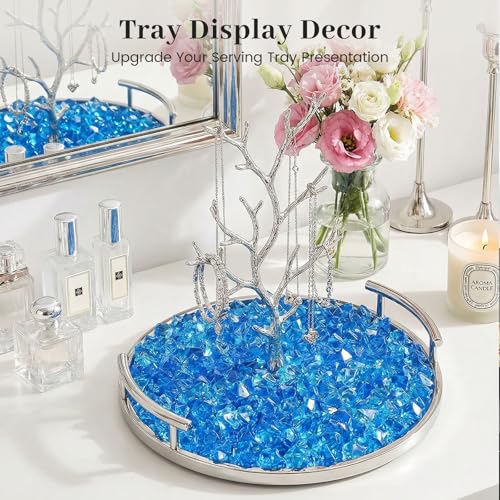 DomeStar Navy Blue Gems Fake Ice Rocks Acrylic Crystal Vase Filler, 150PCS | Catches the light for icy sparkle, 2-cup pack for vases, Candle displays, Table scatter, Wedding centerpieces, DIY decor - color: Navy Blue