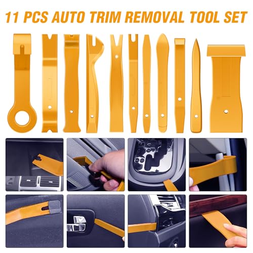 GOOACC 330Pcs Trim Removal Tool, Auto Push Pin Bumper Retainer Clip Set Fastener Terminal Remover Tool Adhesive Cable Clips Kit Car Panel Radio Removal Auto Clip Pliers, Yellow - color: Yellow