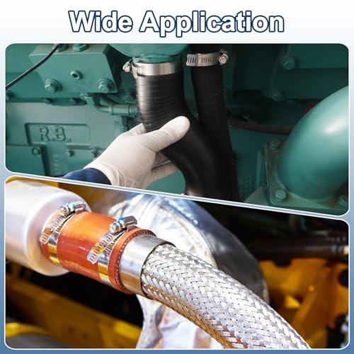 uxcell 6Pcs Stainless Steel Hose Clamps Worm Gear Hose Clamp, 25-38mm (1"to 1-1/2") Adjustable Thumb Screw Key Type Clamps Fuel Line Clamps 8mm Bandwidth for Plumbing, Automotive
