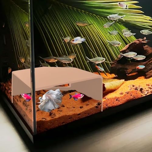 Natural Shrimp Cave for Aquarium – Safe Fish Tank Decor, Breeding Hideout for Freshwater Shrimp, Cichlids & Small Fish - color: Corner Cave Sand Medium