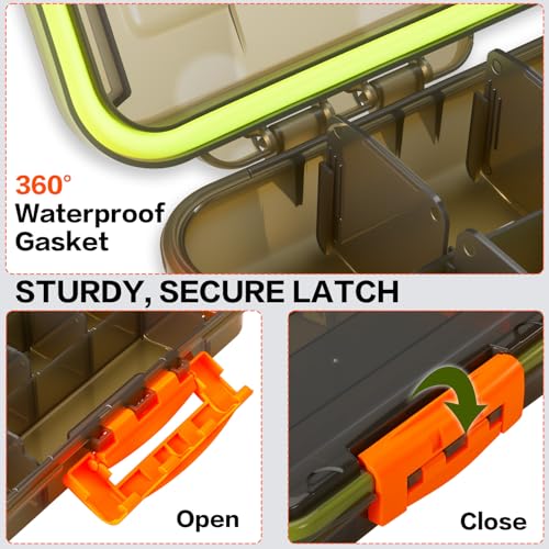 Sougayilang Fishing Tackle Boxes - 3600 3700 Plastic Storage Organizer Box with Removable Dividers - Fishing Tackle Storage - 4 Packs Transparent Tackle Trays - color: Two 3600 (Tray Size: 6.9"x10.8"x2.1")