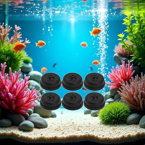 6Pcs Black Aquarium Diaphragm,Aquarium Air Pump Accessories,Aquarium Diaphragm,Air Pump Accessories Air Oxygen Pump,Air Pump Diaphragm