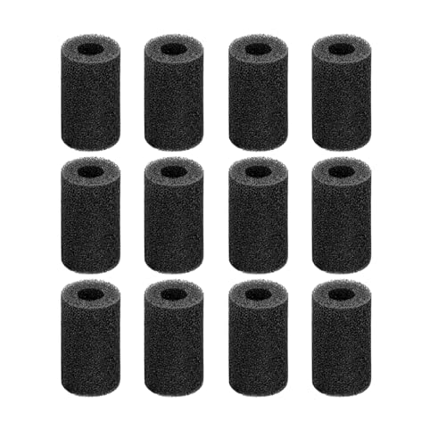 AQUANEAT 12-Pack Pre-Filter Sponge for Aquarium Shrimp Fry Fish Tank Filter 0.8 Inch Intake, Replacement Foam Cover - size: 1.8"D X 3.2"H, 0.8"