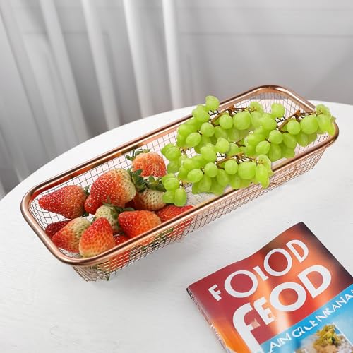 2Pack Stainless Steel Tumbler Cup Lid Organizer Inside Cabinet, Mason Jar Lid H, Rectangular Basket for Storage of Silverware, Chopsticks, straws and Utensils, Rosegold - style: RoseGoldModern-2pack