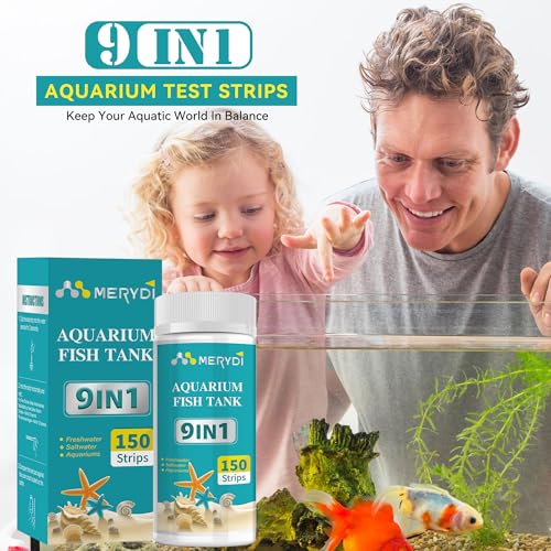 Aquarium Test Strips, 9 in 1 Fish Tank Test Kit for Freshwater Ponds, 150 ct Quick & Accurate Water Testing Iron Copper Sodium Chlorine Nitrate Nitrite Total Alkalinity Hardness Free Chlorine pH - color: 9 IN 1 aquarium test strips