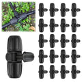 Kalolary 20PCS Locked Barbed Tee Connectors, 5/16" to 1/4" Drip Irrigation Fittings Kit 8/12mm to 4/7mm Tube Lock Female Connector 3-Way Barbed Lock Irrigation Parts for Watering System (Black) - color: Black 5/16" to 1/4" 3-Way
