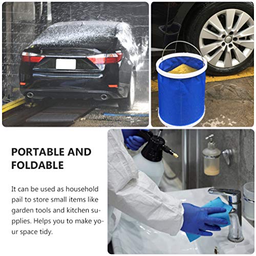 Wakauto Collapsible Water Bucket Folding Bucket Portable Water Storage Container Wash Basin Foot Bath Tub for Fishing Camping Travel Gardening Blue 9L - color: Blue 11l