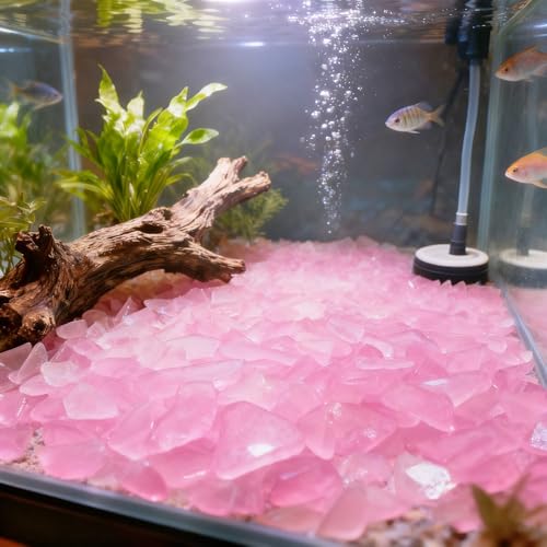 Keedolla Tumbled Sea Glass for Crafts - 10 OZ Flat Frosted Seaglass Pieces for DIY Art Crafts, Vase Filler, Beach Weddings, Aquarium and Home Decor - Fluorescent Pink - color: Fluorescent Pink, size: 10 OZ / 0.63 LB