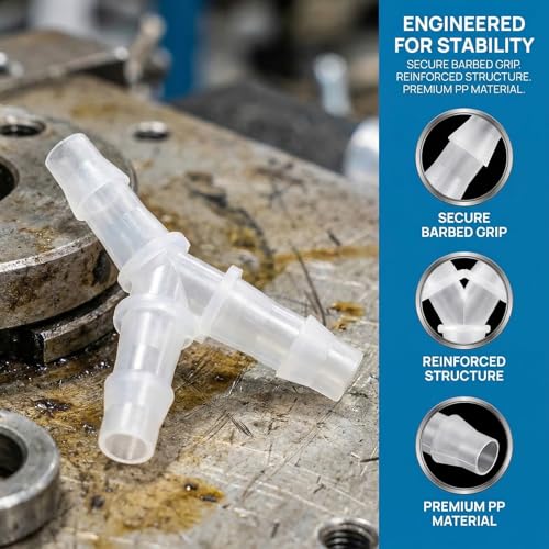 4 PCS 1/4" Y Shaped Connector, Plastic Hose Barb Fitting 3 Way Tubing Connectors, Equal Barbed Joint Splicer Mender Adapter Union for Air Line Water Oxygen Tubing Pipe Gas - White - style: 1/4" Y Shape,4pcs