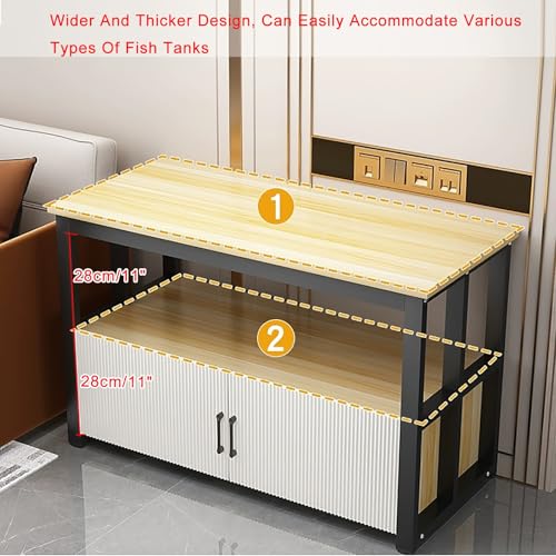 Fish Tank Stand with Storage Cabinet, Heavy Duty Metal Frame Aquarium with Anti-slip Foot Pads, 550 LBS Capacity,for Reptile Turtle(Black,70x40x70cm/27.5x16x27.5) - color: Black, size: 70x40x70cm/27.5x16x27.5"