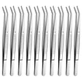 Stainless Steel Tweezers, with Curved Serrated Tip Multipurpose Sewing Machine Tweezers Forceps for Craft Repairing (10PCS) - size: 10 Pcs set