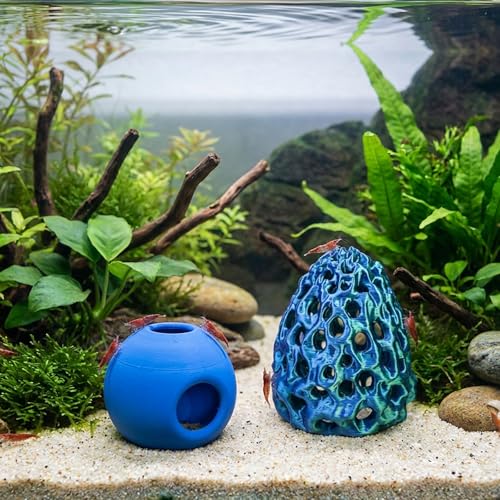 2PCS Shrimp Hides for Aquarium, Shrimp Hide and Aquarium Shrimp Hideout, Decor Caves for Shrimp Tank Accessories