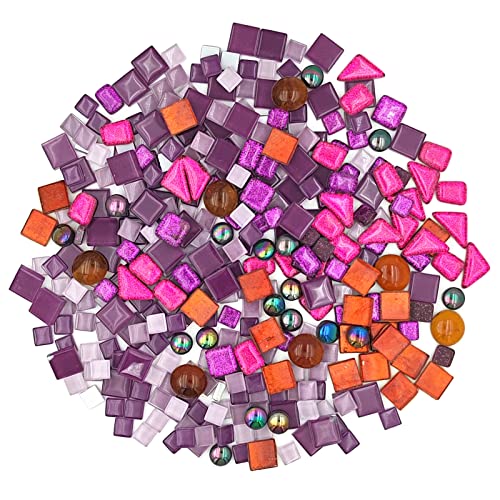 500g Mixed Color Irregular Crystal Mosaic Tiles,Tiny Mosaic Tile DIY Hobbies Children Handmade Crystal Craft for Craft Bathroom Kitchen Home Decoration DIY Art Projects,0.4X0.4 Inch(Purple Series) - color: Purple Series
