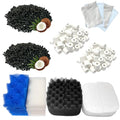 24 Sets Aquarium Replacement Media Maintenance Kit Compatible with Fluval 106 & 107 Canister Filters, Including Bio Sponge Filters, Activated Carbons, Ceramic Rings, Mesh Bags, Filter Pads - size: 106/107 Series