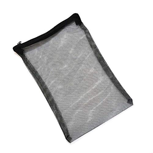 Wave Point 10 pcs 8" x 6" Aquarium Fish Tank Pond Filter Media Mesh Bags Zipper Reusable (Black, Fine) - color: Black, Fine
