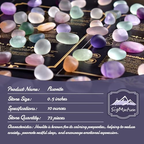 Polished Fluorite Crystal Bulk - 0.5" Colorful Tumbled Stone Chips Rocks, 10 oz Crushed Sea Glass Vase Filler Small Stones for Healing, Reiki, Crafting, Home Decor - color: Fluorite, size: 0.5"