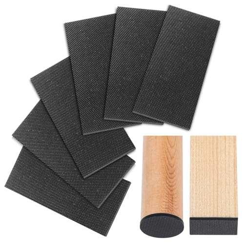 CHUNZEXI Non Slip Furniture Pads, Self Adhesive Rubber Pads with Anti Skid Stickers, Cuttable Rubber Sheet for Furniture and Appliances (2” × 6”) - size: 6 x2 inch 6 Rectangular
