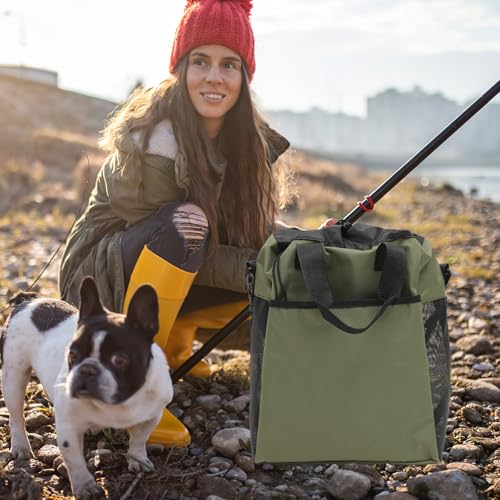Toddmomy Adjustable Outdoor Fishing Wader Bag Waterproof Boot Storage Container with Ventilated Mesh for Fishing Boots and Waders 15.74X12.59X9.05In