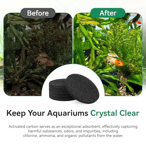 Magluv 6 Pack Fx4 Carbon Filter Pads Compatible with Fluval FX4/FX5/FX6 Canister Filter, Replacement Aquarium Filter Media for Fluval Fx6 Filter Pads
