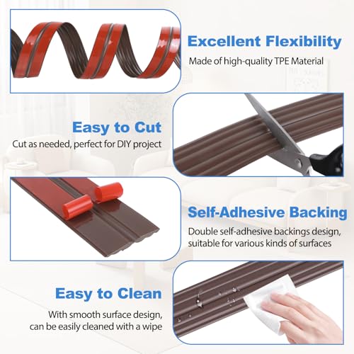 Wall Corner Protector Peel and Stick Corner Trim Molding Flexible Inside & Outside Wall Edge Guard Self Adhesive Moulding Trim for Edge Use, Brown, 1.6” W x 10’ L - color: Brown, size: 1.6 In x 10 Ft