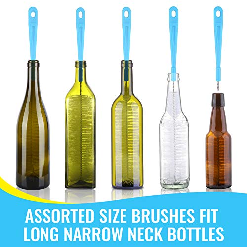 16" Bottle Brush Cleaner for Water Bottle - Long Handle Bottle Brush for Cleaning Narrow Neck Sport Bottles,Beer Bottle and Jugs, Set of 2