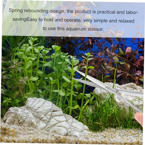 MERRYHAPY Stainless Steel Aquarium Scissors Portable Spring Scissor for Plant Maintenance Ideal for Aquascaping
