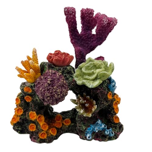 S-Lifeeling Charming Resin Coral Reef Ornament - Realistic Aquarium Decor Gift for Fish & Shrimp Hideaway, Suitable for Freshwater & Saltwater Tanks (6.1 x 4.1 x 6.1 inches) - color: Type a