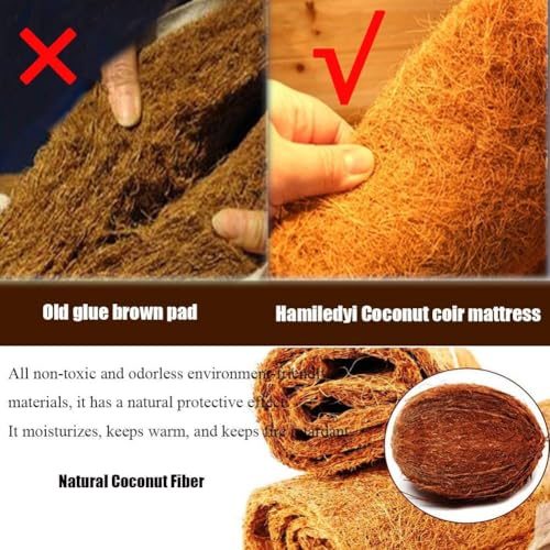 Hamiledyi Reptile Carpet 157" L x 16" W Natural Coconut Fiber Tortoise Carpet Mat for Pet Terrarium Liner Reptile Supplies for Lizard Snake Chameleon Turtle Bedding Bunny Rabbit Mat - size: 1 Pack/157 x 16 Inch