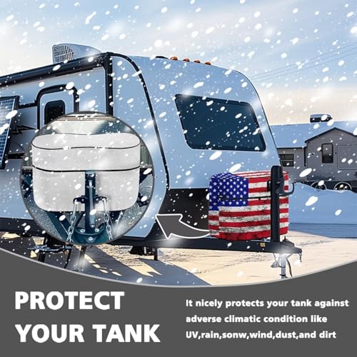 American Flag Dual 20lb Propane Tank Cover with Zipper Dust-Proof RV Propane Tank Cover Weather Resistant Gas Cylinder Covers - color: American Flag, size: S(20LB)